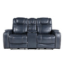 Keziah-Power Double Reclining Love Seat with Center Console, Power Headrests and Storage Arms image