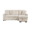 Rhett-(3)3-Piece Reversible Sectional with Pull-out Bed and Hidden Storage image