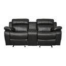 Marille Double Glider Reclining Loveseat with Center Console in Black