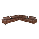 Sutton-(7)7-Piece Modular Power Reclining Sectional with Power Headrests and Charging Ports image