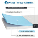 Hollyhock 3" Tri-Fold Memory Foam Topper