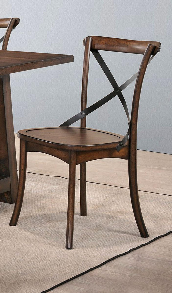 Acme Furniture Kaelyn Side Chair in Dark Oak and Black (Set of 2) 73032
