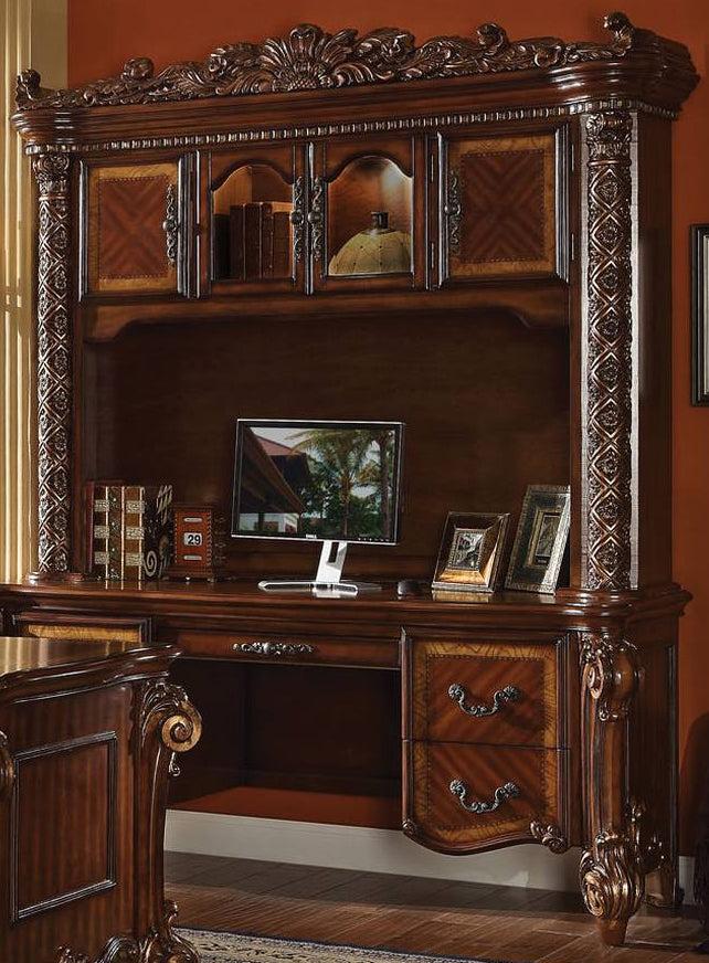 Acme Vendome Bookcase with Intricate Carving Design in Cherry 92128