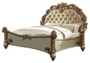 Acme Vendome Button Tufted Queen Bed in Gold Patina 23000Q