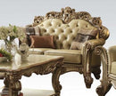 Acme Vendome Loveseat w/ 3 Pillows in Gold Patina 53001