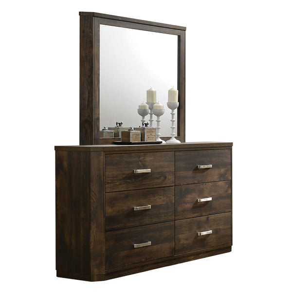 Elettra Rustic Walnut Mirror image