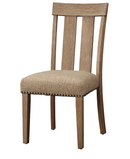 Nathaniel Fabric & Maple Side Chair , Slatted Back