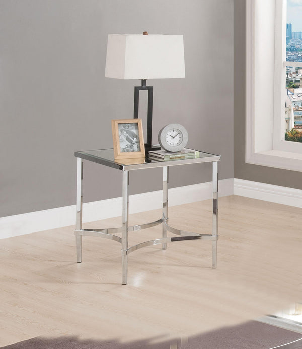 Petunia Chrome & Mirror End Table