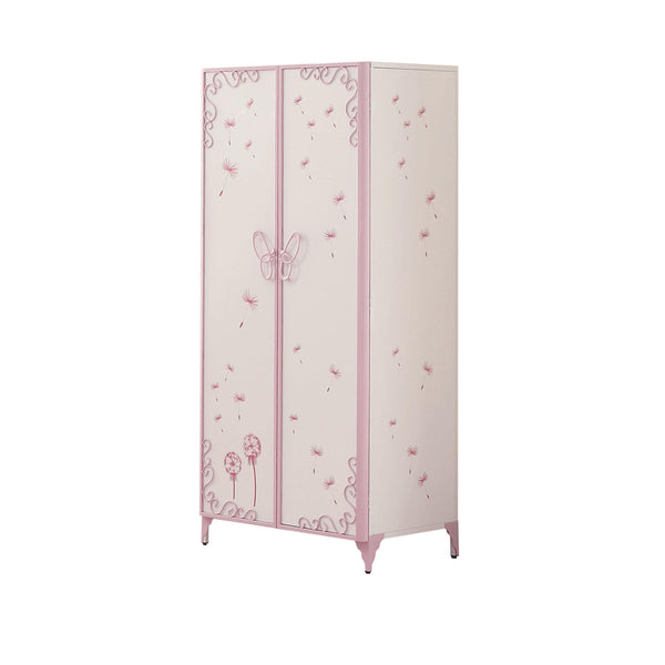 Priya II White & Light Purple Armoire