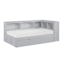 Orion-(4) Twin Bookcase Corner Platform Bed with Twin Trundle image