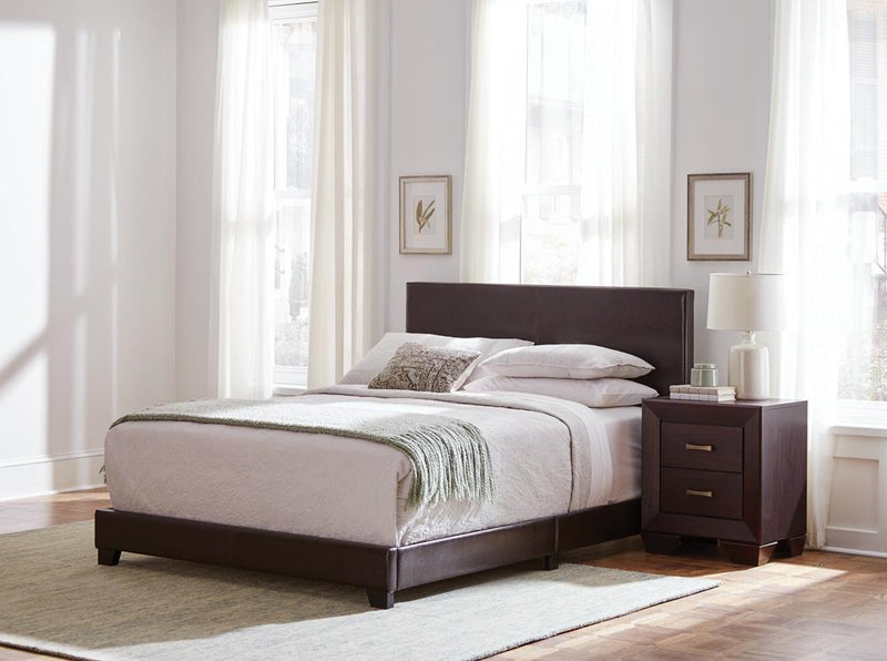 Dorian Upholstered Queen Bed Brown