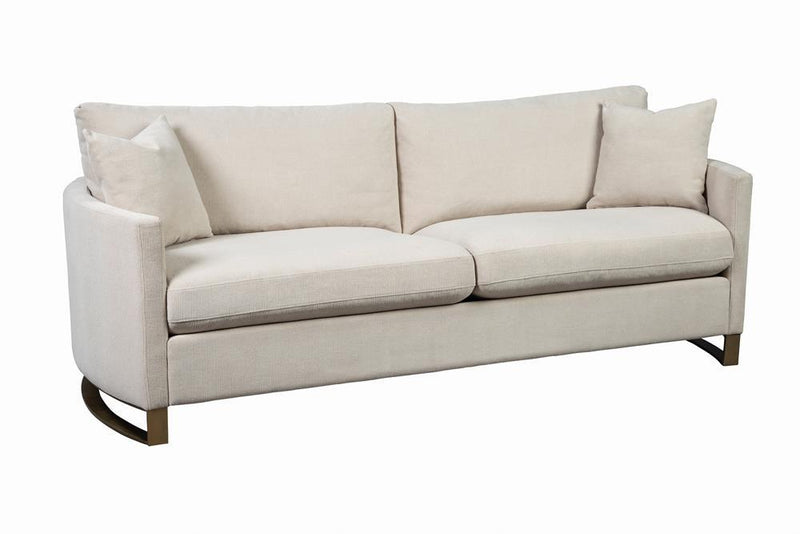 Corliss Upholstered Arched Arms Sofa Beige