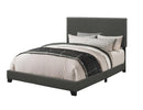 Boyd California King, King, & Queen Upholstered Bed with Nailhead Trim Charcoal & Grey