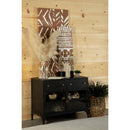 Sadler 2-drawer Accent Cabinet with Glass Doors Black