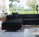 Amie Glam Gray & Black Sectional w/Storage