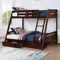 Emilee Twin/Full Bunk Bed White, Grey, Espresso, & Black
