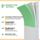 Forsythia 8" Green Tea Gel Memory Foam