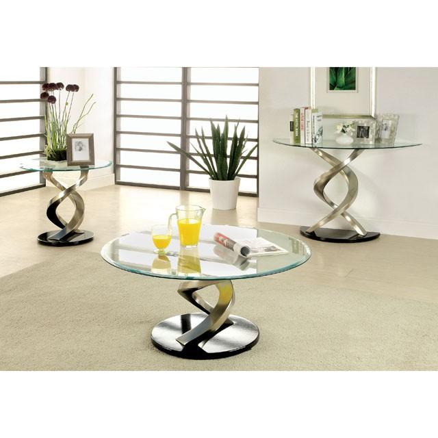 NOVA Satin Plated/Black Sofa Table image