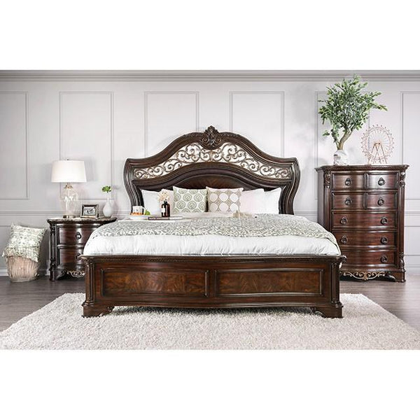 Menodora Brown Cherry Queen Bed image