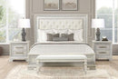 Stella Mia 4 Pc 5 Pc Queen Bedroom Set White & White