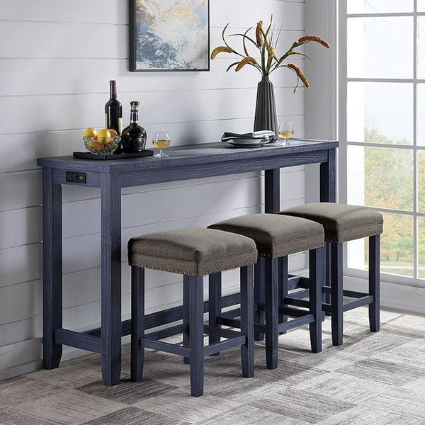CAERLEON 4 Pc. Counter Ht. Table Set, Blue