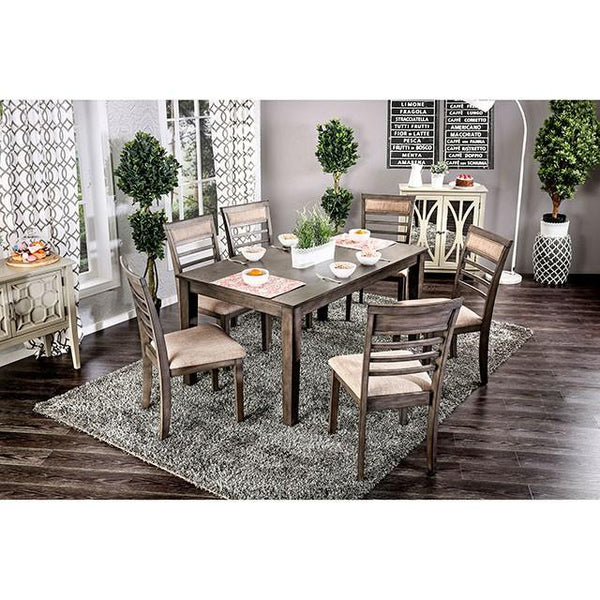 TAYLAH Weathered Gray/Beige 7 Pc. Dining Table Set image