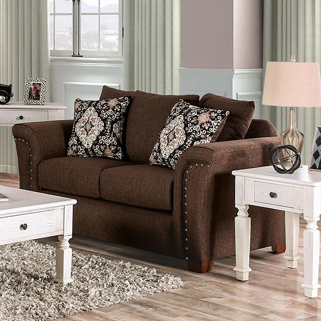 BELSIZE Loveseat, Chocolate/Tan