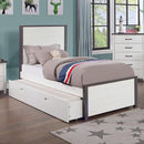 PRIAM Full & Twin Bed, White/Gray, Pink, Chrome, & Yellow