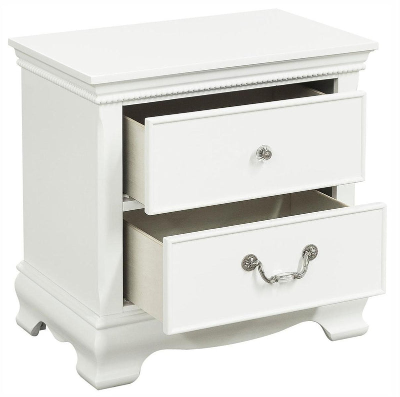 Homelegance Lucida 2 Drawer Nightstand in White 2039W-4