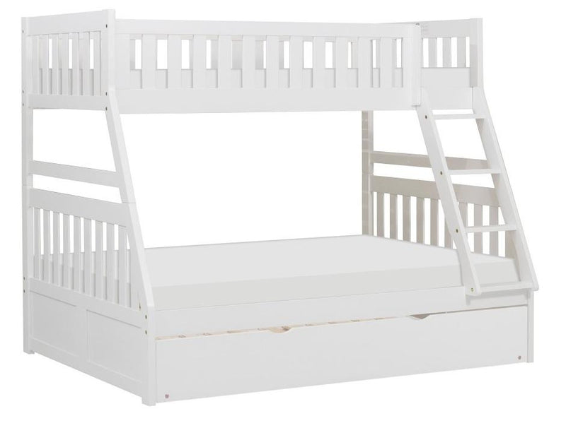 Homelegance Galen Twin/Full Bunk Bed w/ Twin Trundle in White B2053TFW-1*R