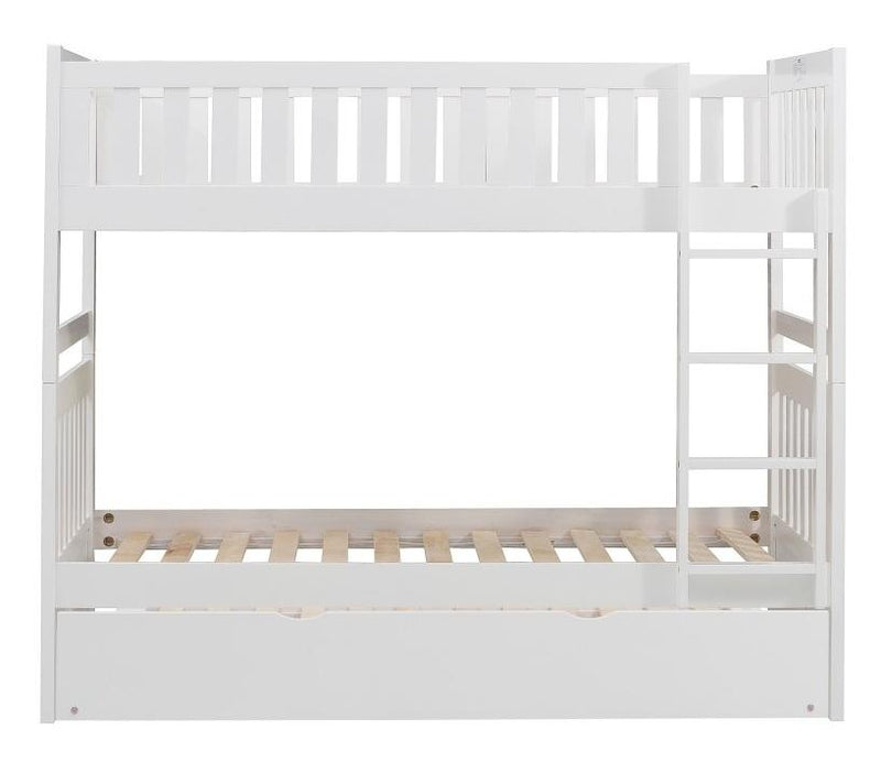 Homelegance Galen Twin/Twin Bunk Bed w/ Twin Trundle in White B2053W-1*R