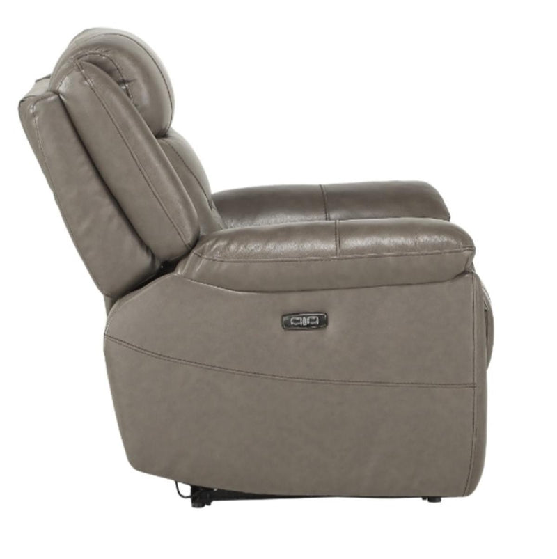 Homelegance Furniture Danio Power Double Reclining Chair with Power Headrests in Brownish Gray 9528BRG-1PWH