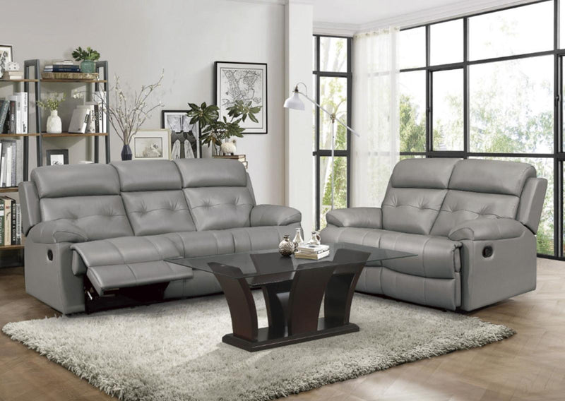 Homelegance Furniture Lambent Double Reclining Loveseat in Gray