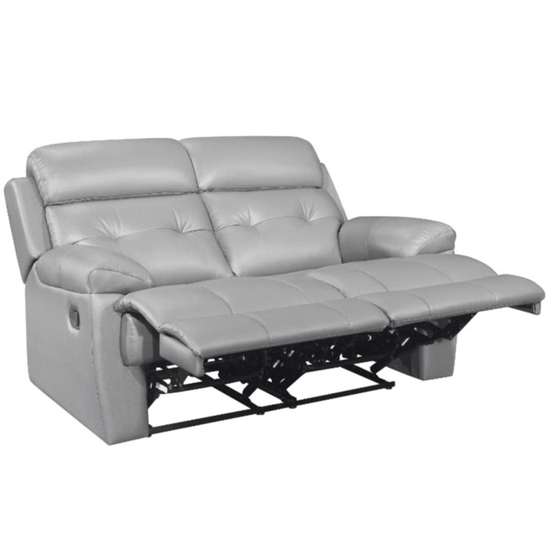 Homelegance Furniture Lambent Double Reclining Loveseat in Silver Gray