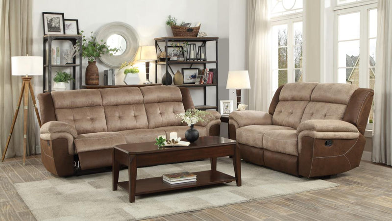 Homelegance Furniture Chai Relcining Sofa in 2 Tones