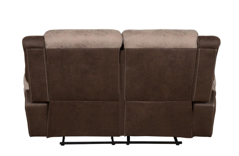 Homelegance Furniture Chai Relcining Loveseat in 2 Tones