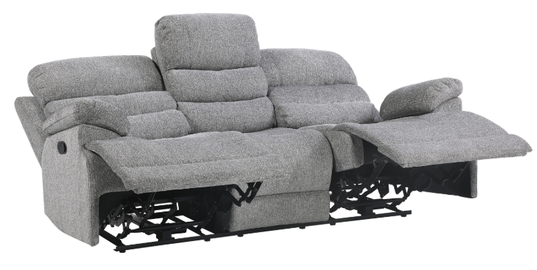 Homelegance Furniture Sherbrook Double Reclining Sofa in Gray