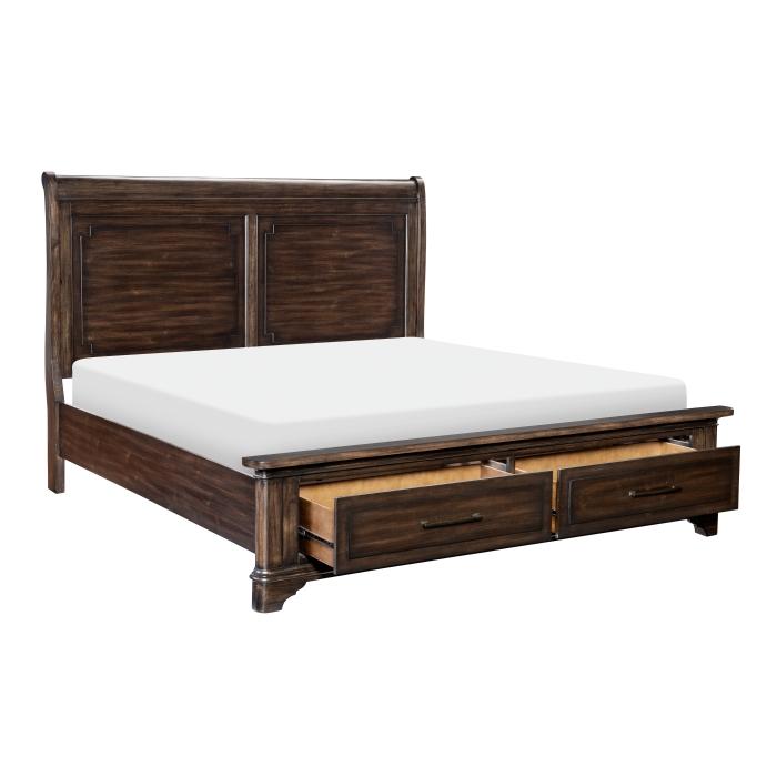 Boone (3) California King Platform Bed with Footboard Storage
