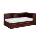 B2013BCDC-1BCT - (4) Twin Bookcase Corner Bed with Storage Boxes