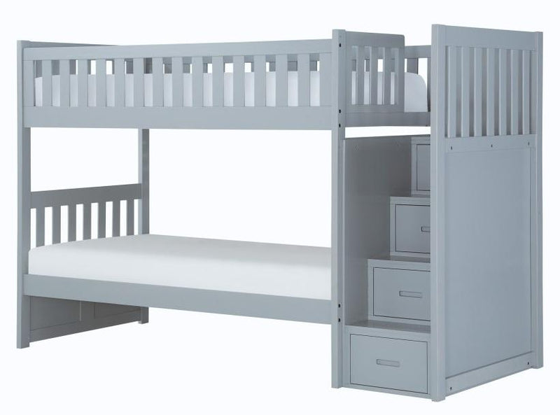 Orion Bunk Bed w/ Reversible Step Storage in Gray B2063SB-1