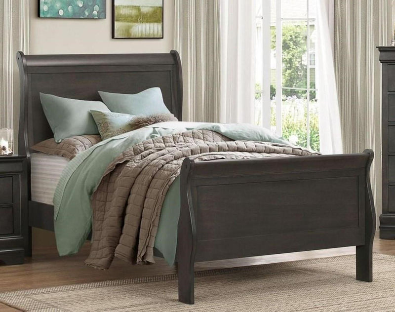 Mayville Twin Sleigh Bed in Gray 2147TSG-1