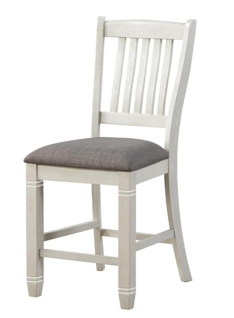 Granby Counter Height Chair in White & Brown (Set of 2)