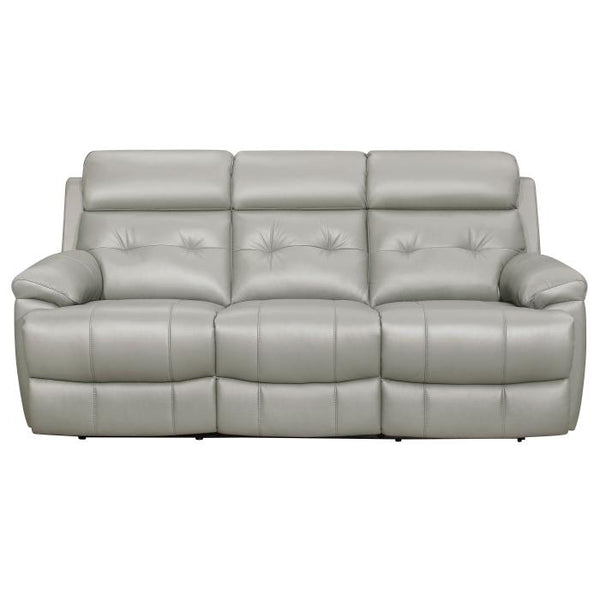 Lambent Double Reclining Sofa in Silver Gray