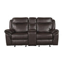 Aram Double Glider Reclining Loveseat in Brown 8206BRW-2