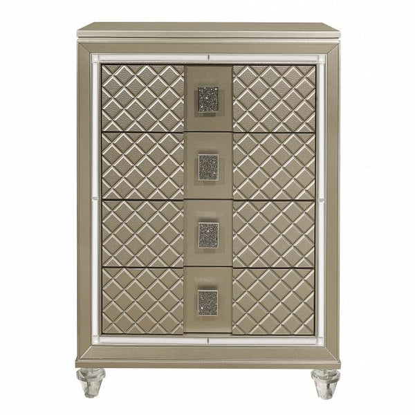 Youth Loudon 4 Drawer Chest in Champagne Metallic B1515-9