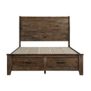 Jerrick (3)California King Sleigh Platform Bed with Footboard Storage