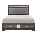 Luster (3) California King Platform Bed with Footboard Storage