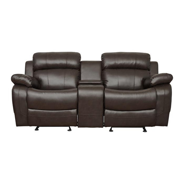 Marille Double Glider Reclining Loveseat with Center Console in Brown image