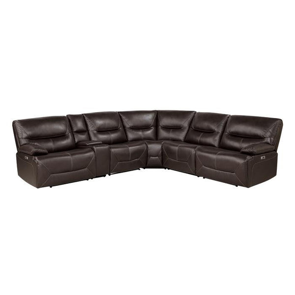 9579BRW6LRRRPW - (6)6-Piece Power Reclining Sectional image