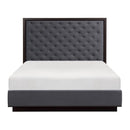 Larchmont Queen Upholstered Platform Bed in Charcoal 5424-1